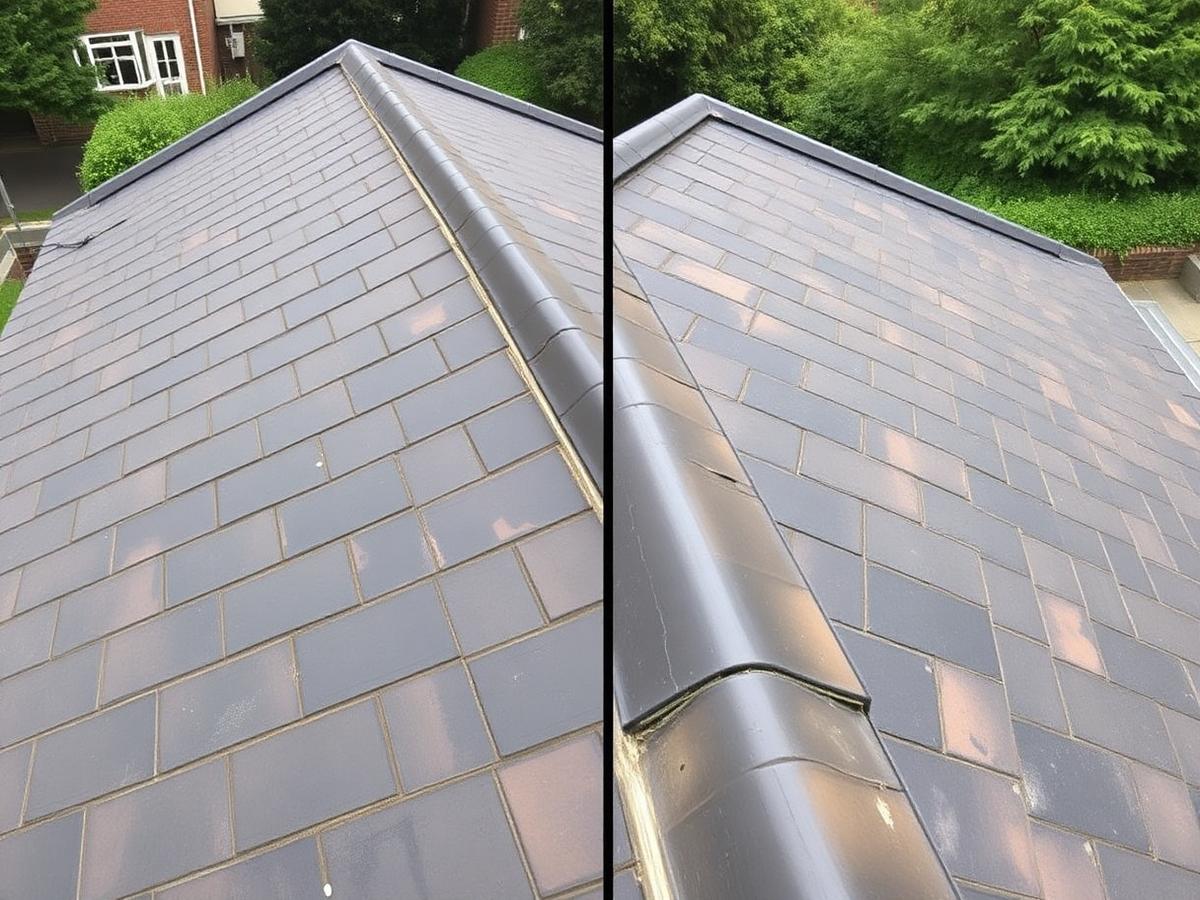 After: Storm-damaged ridge — full re-bed